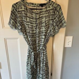 Banana Republic Black and Green Midi Dress